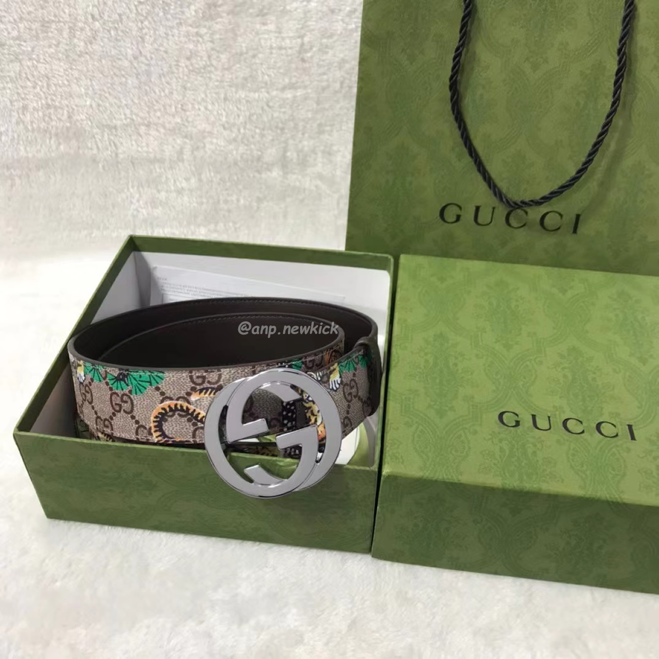 Gucci Interlocking G Belt Supreme Gg Bengal Beige Brown Multicolor (7) - newkick.org